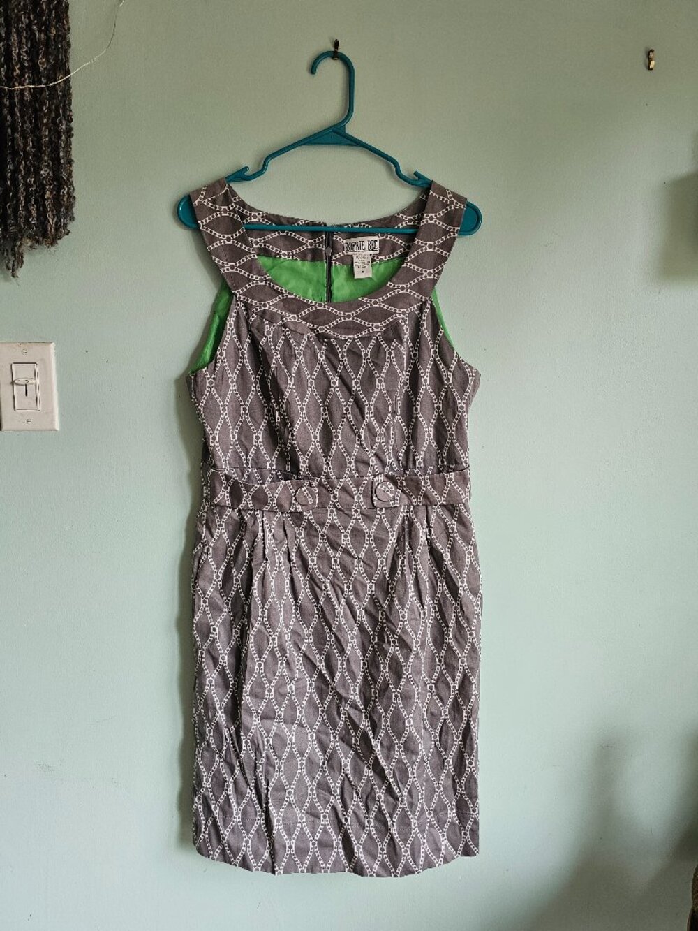 Robbie Bee Patterned Gray and White Dress Size 10